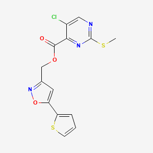 [5-(Thiophen-2-yl)-1,2-oxazol-3-yl]methyl 5-chloro-2-(methylsulfanyl)pyrimidine-4-carboxylate