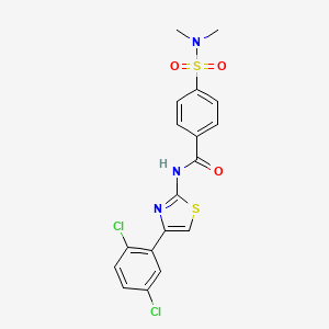molecular formula C18H15Cl2N3O3S2 B2436076 N-[4-(2,5-dichlorophenyl)-1,3-thiazol-2-yl]-4-(dimethylsulfamoyl)benzamide CAS No. 325987-94-8