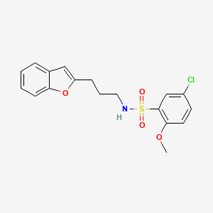 molecular formula C18H18ClNO4S B2436080 N-(3-(benzofuran-2-yl)propyl)-5-chloro-2-methoxybenzenesulfonamide CAS No. 2034558-68-2