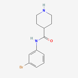 molecular formula C12H15BrN2O B2436084 N-(3-溴苯基)哌啶-4-甲酰胺 CAS No. 1016503-28-8