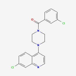 molecular formula C20H17Cl2N3O B2436086 (3-氯苯基)-[4-(7-氯-4-喹啉基)-1-哌嗪基]甲苯酮 CAS No. 696616-49-6