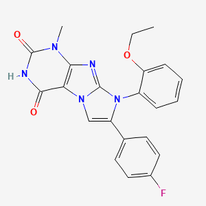 molecular formula C22H18FN5O3 B2436087 8-(2-乙氧苯基)-7-(4-氟苯基)-1-甲基-1H-咪唑并[2,1-f]嘌呤-2,4(3H,8H)-二酮 CAS No. 919012-84-3