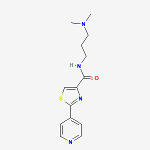 N-[3-(dimethylamino)propyl]-2-(4-pyridinyl)-1,3-thiazole-4-carboxamide