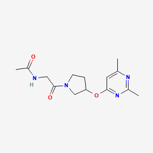 molecular formula C14H20N4O3 B2436090 N-(2-{3-[(2,6-二甲基嘧啶-4-基)氧代]吡咯烷-1-基}-2-氧代乙基)乙酰胺 CAS No. 2097915-12-1