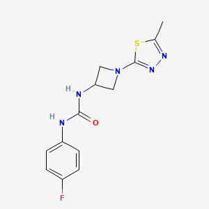 molecular formula C13H14FN5OS B2436092 1-(4-Fluorophenyl)-3-[1-(5-methyl-1,3,4-thiadiazol-2-yl)azetidin-3-yl]urea CAS No. 2415472-05-6