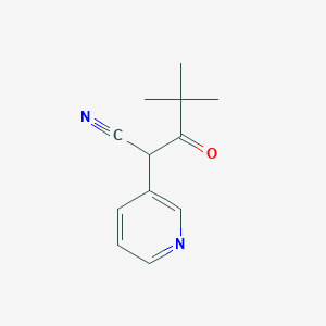 molecular formula C12H14N2O B2436102 4,4-Dimethyl-3-oxo-2-(pyridin-3-yl)pentanenitrile CAS No. 1515367-58-4