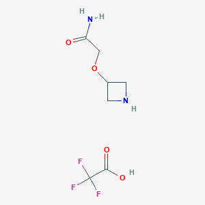 molecular formula C7H11F3N2O4 B2436106 2-(氮杂环丁烷-3-氧基)乙酰胺;2,2,2-三氟乙酸 CAS No. 2138036-18-5