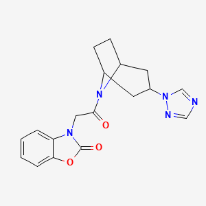 3-(2-((1R,5S)-3-(1H-1,2,4-triazol-1-yl)-8-azabicyclo[3.2.1]octan-8-yl)-2-oxoethyl)benzo[d]oxazol-2(3H)-one