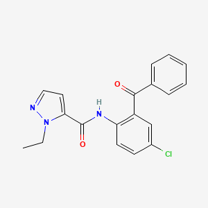 molecular formula C19H16ClN3O2 B2436115 N-(2-benzoyl-4-chlorophenyl)-1-ethyl-1H-pyrazole-5-carboxamide CAS No. 1052621-00-7