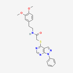 molecular formula C23H23N5O3S B2436118 N-(3,4-diméthoxyphénéthyl)-2-((1-phényl-1H-pyrazolo[3,4-d]pyrimidin-4-yl)thio)acétamide CAS No. 483984-56-1