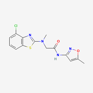 molecular formula C14H13ClN4O2S B2436139 2-((4-chlorobenzo[d]thiazol-2-yl)(methyl)amino)-N-(5-methylisoxazol-3-yl)acetamide CAS No. 1396748-09-6