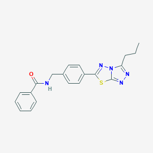 molecular formula C20H19N5OS B243614 N-[4-(3-propyl[1,2,4]triazolo[3,4-b][1,3,4]thiadiazol-6-yl)benzyl]benzamide 