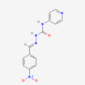 molecular formula C13H11N5O3 B2436144 3-[(E)-[(4-硝基苯基)亚甲基]氨基]-1-(吡啶-4-基)脲 CAS No. 866050-04-6