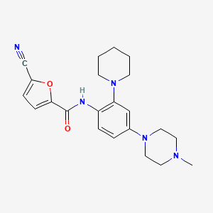 molecular formula C22H27N5O2 B2436168 5-氰基-N-[4-(4-甲基哌嗪-1-基)-2-哌啶-1-基苯基]呋喃-2-甲酰胺 CAS No. 885703-64-0