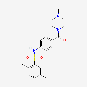 molecular formula C20H25N3O3S B2436193 2,5-dimethyl-N-[4-(4-methylpiperazine-1-carbonyl)phenyl]benzene-1-sulfonamide CAS No. 690245-06-8