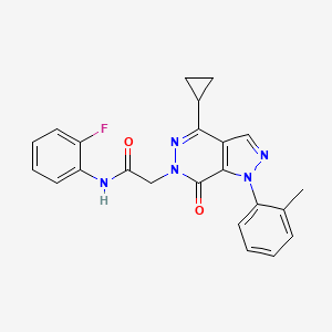 molecular formula C23H20FN5O2 B2436194 2-(4-cyclopropyl-7-oxo-1-(o-tolyl)-1H-pyrazolo[3,4-d]pyridazin-6(7H)-yl)-N-(2-fluorophenyl)acetamide CAS No. 1105238-73-0