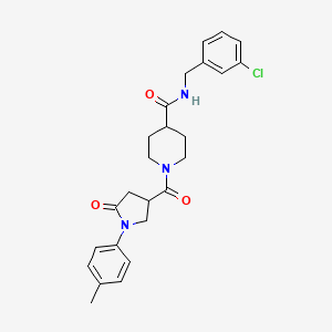 N-(3-chlorobenzyl)-1-{[1-(4-methylphenyl)-5-oxopyrrolidin-3-yl]carbonyl}piperidine-4-carboxamide