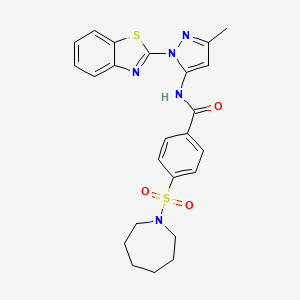 4-(azepan-1-ylsulfonyl)-N-(1-(benzo[d]thiazol-2-yl)-3-methyl-1H-pyrazol-5-yl)benzamide