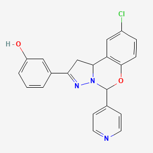 3-(9-chloro-5-(pyridin-4-yl)-5,10b-dihydro-1H-benzo[e]pyrazolo[1,5-c][1,3]oxazin-2-yl)phenol