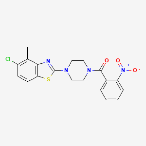 molecular formula C19H17ClN4O3S B2436232 (4-(5-Chloro-4-methylbenzo[d]thiazol-2-yl)piperazin-1-yl)(2-nitrophenyl)methanone CAS No. 886920-10-1