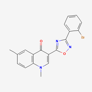 molecular formula C19H14BrN3O2 B2436260 3-[3-(2-bromophenyl)-1,2,4-oxadiazol-5-yl]-1,6-dimethylquinolin-4(1H)-one CAS No. 1207016-25-8