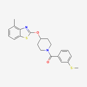 molecular formula C21H22N2O2S2 B2436275 (4-((4-Methylbenzo[d]thiazol-2-yl)oxy)piperidin-1-yl)(3-(methylthio)phenyl)methanone CAS No. 1325735-50-9