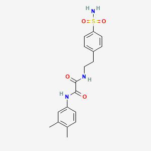 molecular formula C18H21N3O4S B2436276 N1-(3,4-二甲基苯基)-N2-(4-磺酰胺基苯乙基)草酰胺 CAS No. 887204-74-2