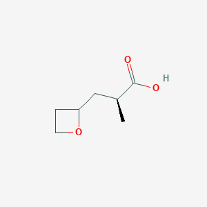 molecular formula C7H12O3 B2436279 (2S)-2-Methyl-3-(oxetan-2-yl)propanoic acid CAS No. 2248215-06-5