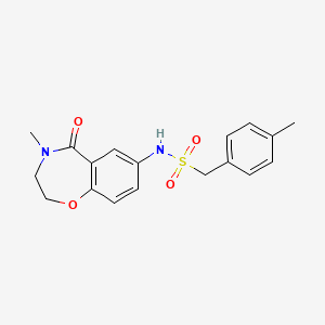 N-(4-methyl-5-oxo-2,3,4,5-tetrahydrobenzo[f][1,4]oxazepin-7-yl)-1-(p-tolyl)methanesulfonamide