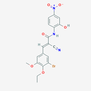 (E)-3-(3-bromo-4-ethoxy-5-methoxyphenyl)-2-cyano-N-(2-hydroxy-4-nitrophenyl)prop-2-enamide