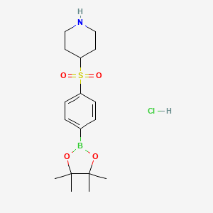 4-[4-(Tetramethyl-1,3,2-dioxaborolan-2-yl)benzenesulfonyl]piperidine hydrochloride
