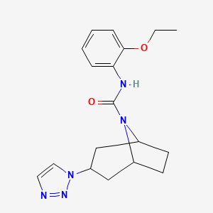 molecular formula C18H23N5O2 B2436296 N-(2-Ethoxyphenyl)-3-(triazol-1-yl)-8-azabicyclo[3.2.1]octane-8-carboxamide CAS No. 2320177-96-4