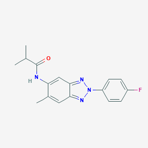 molecular formula C17H17FN4O B243630 N-[2-(4-fluorophenyl)-6-methyl-2H-1,2,3-benzotriazol-5-yl]-2-methylpropanamide 