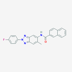 molecular formula C24H17FN4O B243631 N-[2-(4-fluorophenyl)-6-methyl-2H-1,2,3-benzotriazol-5-yl]-2-naphthamide 