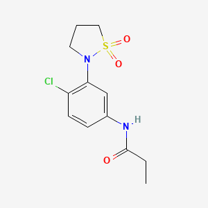 molecular formula C12H15ClN2O3S B2436347 N-(4-氯-3-(1,1-二氧异噻唑啉-2-基)苯基)丙酰胺 CAS No. 941975-53-7