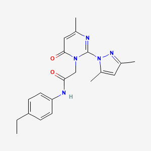 molecular formula C20H23N5O2 B2436353 2-[2-(3,5-dimethylpyrazol-1-yl)-4-methyl-6-oxopyrimidin-1-yl]-N-(4-ethylphenyl)acetamide CAS No. 1001798-08-8