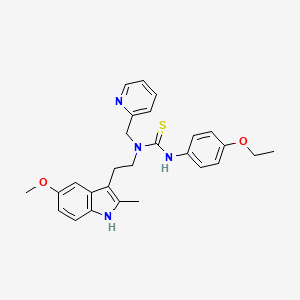 molecular formula C27H30N4O2S B2436358 3-(4-乙氧基苯基)-1-(2-(5-甲氧基-2-甲基-1H-吲哚-3-基)乙基)-1-(吡啶-2-基甲基)硫脲 CAS No. 851937-11-6