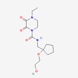 molecular formula C15H25N3O5 B2436365 4-エチル-N-((1-(2-ヒドロキシエトキシ)シクロペンチル)メチル)-2,3-ジオキソピペラジン-1-カルボキサミド CAS No. 2177365-39-6