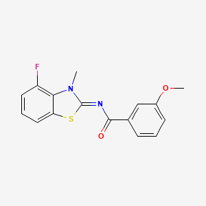 molecular formula C16H13FN2O2S B2436367 N-(4-氟-3-甲基-1,3-苯并噻唑-2-亚甲基)-3-甲氧基苯甲酰胺 CAS No. 868371-17-9