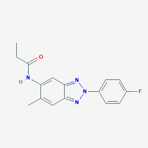 N-[2-(4-fluorophenyl)-6-methyl-2H-1,2,3-benzotriazol-5-yl]propanamide