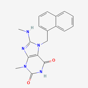 molecular formula C18H17N5O2 B2436383 3-methyl-8-(methylamino)-7-(naphthalen-1-ylmethyl)-1H-purine-2,6(3H,7H)-dione CAS No. 476480-58-7
