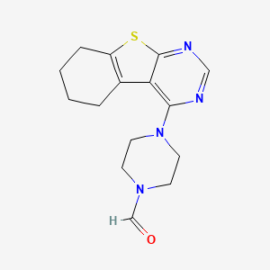 molecular formula C15H18N4OS B2436385 4-(5,6,7,8-Tetrahydro[1]benzothieno[2,3-d]pyrimidin-4-yl)piperazine-1-carbaldehyde CAS No. 370071-21-9