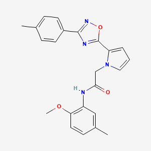 molecular formula C23H22N4O3 B2436397 N-(2-甲氧基-5-甲基苯基)-2-{2-[3-(4-甲基苯基)-1,2,4-恶二唑-5-基]-1H-吡咯-1-基}乙酰胺 CAS No. 1260912-81-9