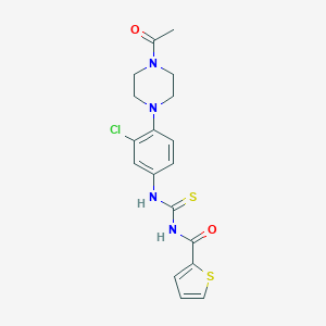 molecular formula C18H19ClN4O2S2 B243640 N-{[4-(4-acetylpiperazin-1-yl)-3-chlorophenyl]carbamothioyl}thiophene-2-carboxamide 