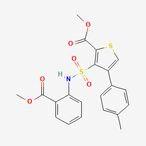 molecular formula C21H19NO6S2 B2436405 Methyl 3-{[2-(methoxycarbonyl)phenyl]sulfamoyl}-4-(4-methylphenyl)thiophene-2-carboxylate CAS No. 941889-06-1