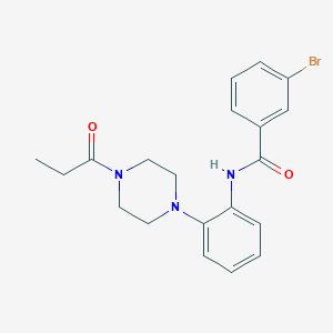 molecular formula C20H22BrN3O2 B243642 3-bromo-N-[2-(4-propanoylpiperazin-1-yl)phenyl]benzamide 