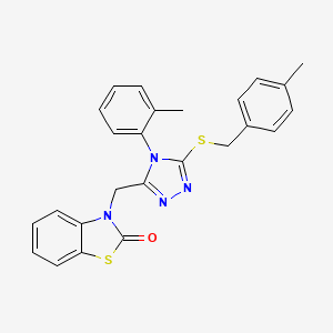 molecular formula C25H22N4OS2 B2436424 3-((5-((4-甲基苄基)硫代)-4-(邻甲苯基)-4H-1,2,4-三唑-3-基)甲基)苯并[d]噻唑-2(3H)-酮 CAS No. 847403-01-4