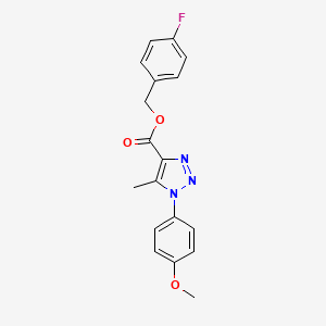 molecular formula C18H16FN3O3 B2436432 4-fluorobenzyl 1-(4-methoxyphenyl)-5-methyl-1H-1,2,3-triazole-4-carboxylate CAS No. 946302-35-8