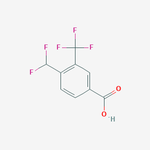 molecular formula C9H5F5O2 B2436435 4-(Difluoromethyl)-3-(trifluoromethyl)benzoic acid CAS No. 2248342-53-0