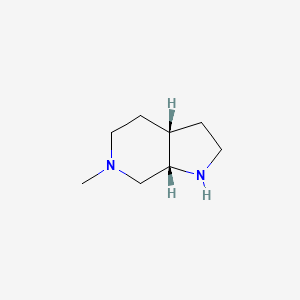molecular formula C8H16N2 B2436437 (3As,7aS)-6-methyl-1,2,3,3a,4,5,7,7a-octahydropyrrolo[2,3-c]pyridine CAS No. 2307781-90-2